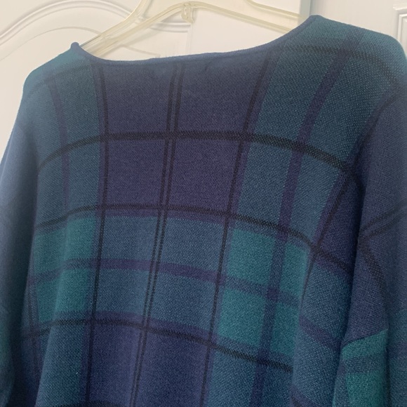 NWOT Tahari soft plaid pullover sweater top tunic boat neck 3/4 sleeve size 2X - Picture 7 of 8